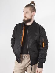 КУРТКА ПИЛОТ БОМБЕР APOLLOGET B-17 B17 BIG SIZE BLACK / ORANGE