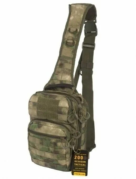 РЮКЗАК ТАКТИЧЕСКИЙ ОДНОЛЯМОЧНЫЙ GONGTEX ROVER SLING HEXAGON 0306 8Л. CAMO  MOSS