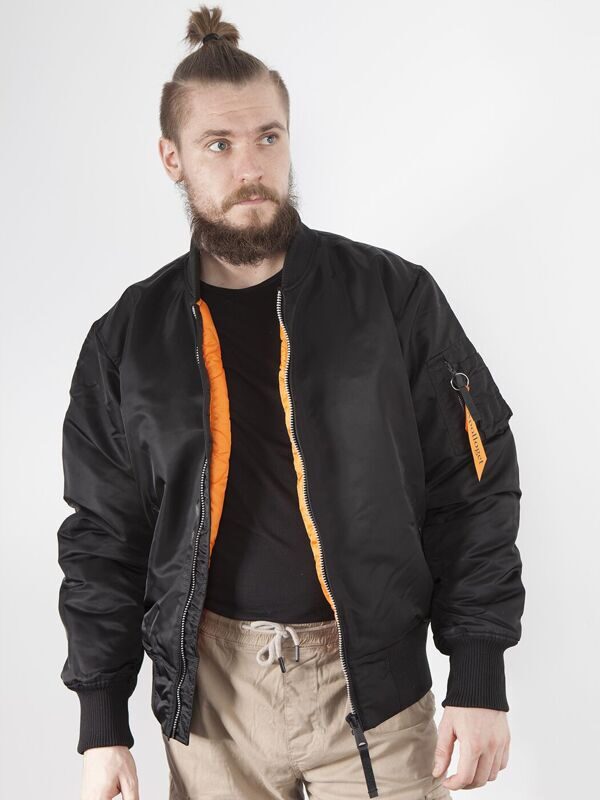 КУРТКА ПИЛОТ БОМБЕР APOLLOGET B-17 B17 BIG SIZE BLACK / ORANGE